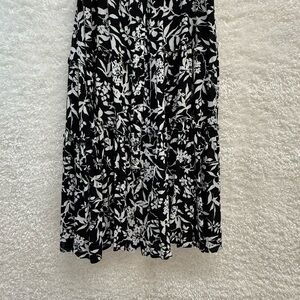 Cynthia Rowley Monochrome Floral Maxi Skirt